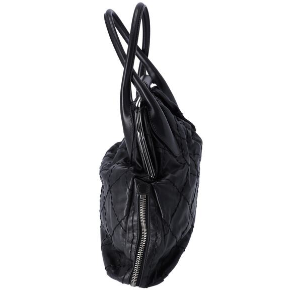 CHANEL Wild Stitch Expandable Frame Tote Bag Black Leather - Picture 7 of 7